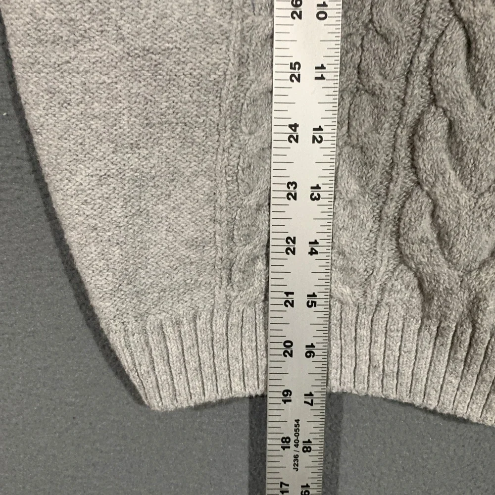 Old Navy‎ Kids Girls XL 14-16 Grey Cable Knit Cropped Sweater Recycled Materials